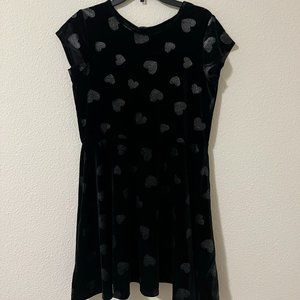 Black and Pink velvet heart dress 2 pack- kidsXL